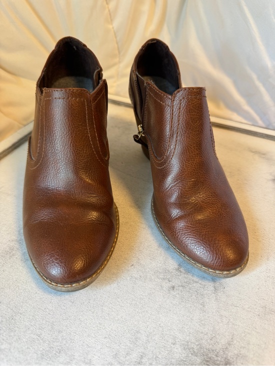 Dr. Scholl's Shoes - Dr. Scholl's Brown Leather Ankle Booties — Slip-On Chelsea Style